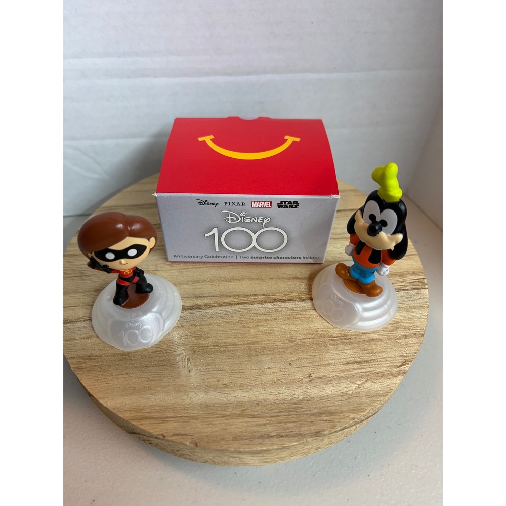 McDonalds Disney 100 Years Happy Meal Toys Goofy & Elastigirl Figures Box #15